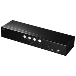 KVMスイッチ HDMI/USB パソコン切替器 4台のパソコンで1台のモニターを共有 USB A×2ポートハブ付き Windows/Mac対応 据え置き型 SW-KVM4HHC