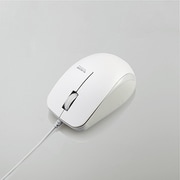 BlueLED 有線マウス 静音 3ボタン 2000dpi対応 サイドラバー付き ホワイト M-BL27UBSWH