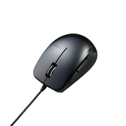 BlueLED 有線マウス 静音 5ボタン 2000dpi対応 サイドラバー付き ブラック M-BL28UBSBK