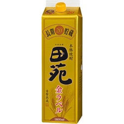 田苑酒造 金ラベル 長期貯蔵 麦 パック 20度 1800ml [焼酎]