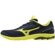 WAVE AERO 17 WIDE J1GA193647 47 Mネイビー/Aイエロー 25.0cm [ランニングシューズ メンズ]