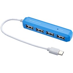 USB2.0 ハブ Type-C 4ポート ライトブルー UH-C2474LB