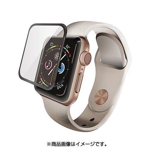 Aw 40flgfrbk Apple Watch 40mm フルカバーガラスフィルム フレーム付き 液晶保護フィルム ブラック