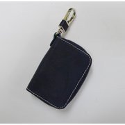 牛革製ラウンドジップイヤフォンケース ネイビー 30215-03NV