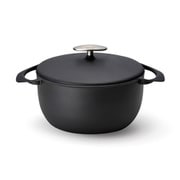 UNILLOY キャセロール 22cm(3.8L) くろがね 艶無タイプ 鋳物ホーロー鍋 UC220BK