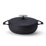 UNILLOY キャセロール浅型 24cm(3.2L) くろがね 艶無タイプ 鋳物ホーロー鍋 US240BK