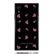 AB-0956-IPXR-BLAK [iPhone XR ガラスケース ギズモビーズ スクエア型 ハニーミーハニー PINK ROSE BLACK]