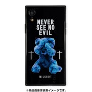 BJ-0001-IPXR-BLAK [iPhone XR ガラスケース ギズモビーズ スクエア型 ミルクボーイ SEE NO EVILBEARS BK]