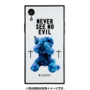BJ-0001-IPXR-WHIT [iPhone XR ガラスケース ギズモビーズ スクエア型 ミルクボーイ SEE NO EVILBEARS WH]