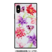 BJ-0002-IP0X-PINK [iPhone XS/X ガラスケース ギズモビーズ スクエア型 ダチュラ RESORT FLOWER WHITE]