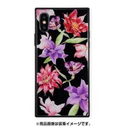BJ-0002-IP0X-PURP [iPhone XS/X ガラスケース ギズモビーズ スクエア型 ダチュラ RESORT FLOWER BLACK]