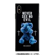 BJ-0001-IPXM-BLAK [iPhone XS Max ガラスケース ギズモビーズ スクエア型 ミルクボーイ SEE NO EVILBEARS BK]