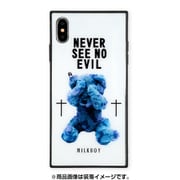 BJ-0001-IPXM-WHIT [iPhone XS Max ガラスケース ギズモビーズ スクエア型 ミルクボーイ SEE NO EVILBEARS WH]