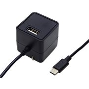 AC充電器 最大出力2.4A USB-Cケーブル一体型 1.5m スマートIC機能搭載 スイングプラグ採用 ブラック FUSB-ACC724UCBK