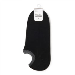 紳士アンクレットソックス かかと内側滑り止め付 ブラック×グレー GS702422
