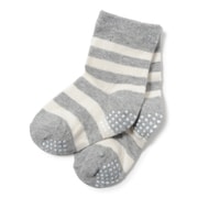 CC704471 [子供ソックス ボーダー OSOROi 10cm～14cm グレー]