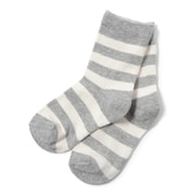 CC704501 [子供ソックス ボーダー OSOROi 15cm～19cm グレー]