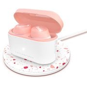 Bluetooth対応 フルワイヤレスイヤホン BEANS PRO ピンク＋TERAZZO ホワイトマーブル