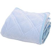 敷パッド 裏面滑り止め付 綿ベロア素材 サックス シングルサイズ 100×200cm SP182067-76