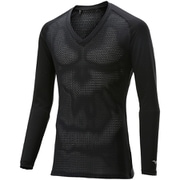 バイオネクスト・ドライエアロフロー(Vネック長袖) メンズ XLサイズ ブラック 52MJ909009XL