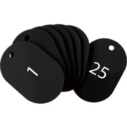 スチロール番号札 大 番号入1～25 黒 BF-50-BK