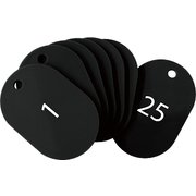スチロール番号札 大 番号入1~25 黒 BF-50-BK