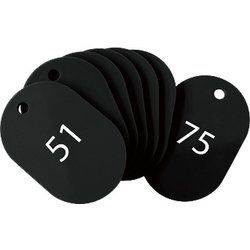 スチロール番号札 大 番号入51～75 黒 BF-52-BK