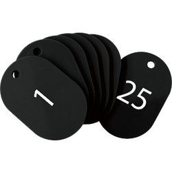 スチロール番号札 小 番号入1～25 黒 BF-70-BK