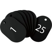 スチロール番号札 小 番号入1~25 黒 BF-70-BK