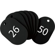 スチロール番号札 小 番号入26~50 黒 BF-71-BK