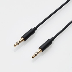 AUXケーブル 0.5m オス-オス ブラック AX-35M05BK