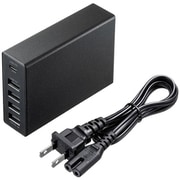 USB Power Delivery対応AC充電器 5ポート 合計60W ブラック ACA-PD57BK