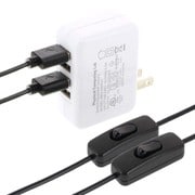 Raspberry Pi用電源セット 5V 5.0A 4USBポート Pi3×2台 フル負荷検証済 Double Cable TSI-Pi039-5V5A×5W-2C