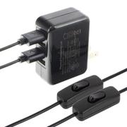 Raspberry Pi用電源セット 5V 5.0A 4USBポート Pi3×2台 フル負荷検証済 Double Cable TSI-Pi039-5V5A×5B-2C