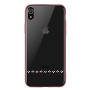 iPhone XR 対応 Crystal love Case ローズGD