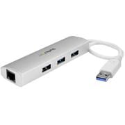 3ポート ポータブル USB 3.0ハブ ギガビットイーサネット対応LANアダプタ内蔵 ST3300G3UA