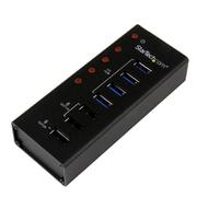4ポートUSB 3.0ハブ 充電用USBポート x3 搭載(2x 1A / 1x 2A) 壁取付け用ブラケット付属 ST4300U3C3