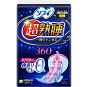 ソフィ 超熟睡ガード360 特に多い夜用 羽つき 36cm 12個 [生理用ナプキン]