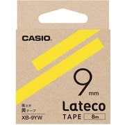 Latecoテープ 8m巻 9mm 黄に黒文字 XB-9YW