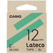 Latecoテープ 8m巻 12mm 緑に黒文字 XB-12GN
