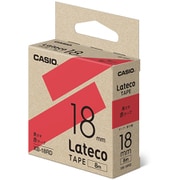 Latecoテープ 8m巻 18mm 赤に黒文字 XB-18RD