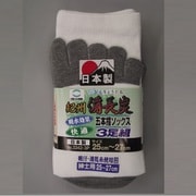 紀州備長炭五本指ソックス 白 3足組 25~27cm 3342-3P