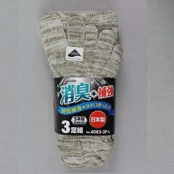 ソックス 消臭と補強編み5本指 カラー 4083-3P-L