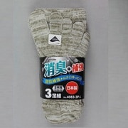 ソックス 消臭と補強編み5本指 カラー 4083-3P-L