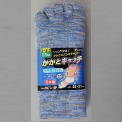 ソックス かかとキャッチ5本指 モクカラー 4足組 25～27cm 3973-4P-L