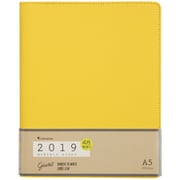 2019年4月始まり ジウリス A5 月間ダイアリー 見開き1ヶ月 イエロー FD290-19A-04