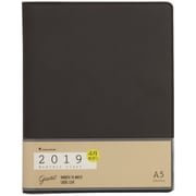 2019年4月始まり ジウリス A5 月間ダイアリー 見開き1ヶ月 ディープブラウン FD290-19A-27