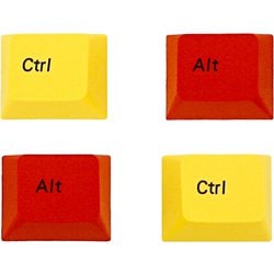 PBTカラーアクセサリーキーキャップ キーキャップのみモデル 黄Ctrl/赤Altキー AS-CKPBS05N