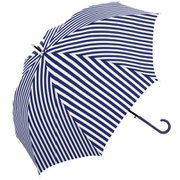 819002 婦人長傘 stripe 60cm ネイビー