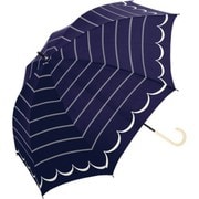 919007 晴雨兼用長傘 ボーダーウェーブ 50cm NV